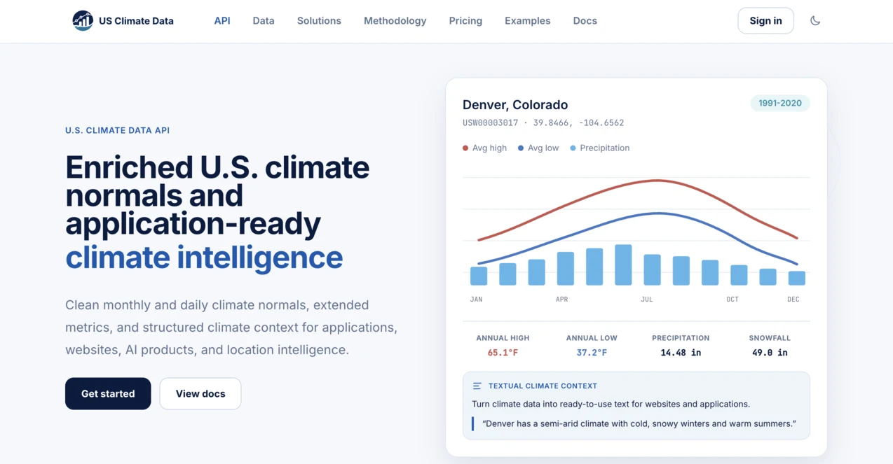 US Climate Data API platform